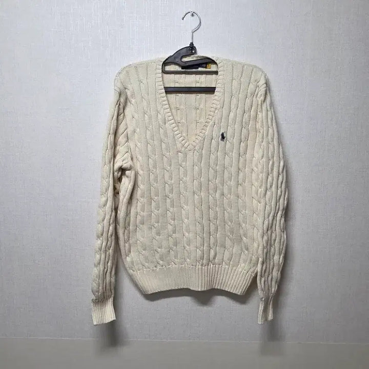 [BUNJANG] Polo Ralph Lauren Ivory Cable Knit Sweater / 폴로 랄프로렌 아이보리 케이블 니트 L 남여공용