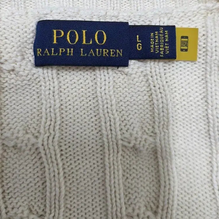 [BUNJANG] Polo Ralph Lauren Ivory Cable Knit Sweater / 폴로 랄프로렌 아이보리 케이블 니트 L 남여공용