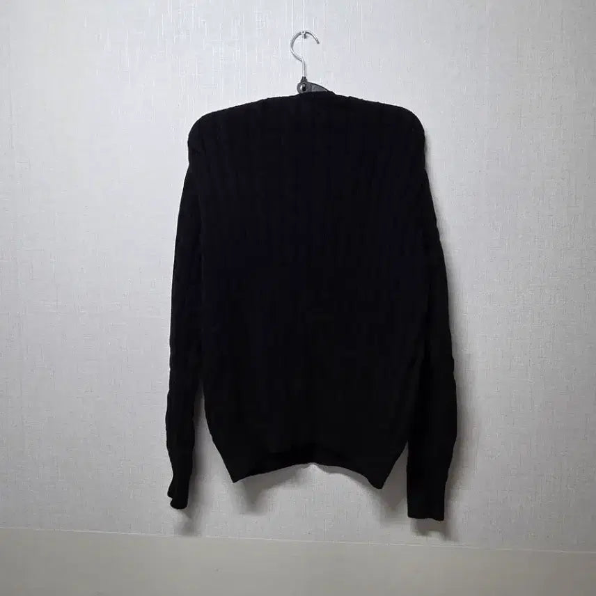 [BUNJANG] Polo Ralph Lauren Black V-Neck Cable Knit Sweater L / 폴로 랄프로렌 블랙 브이넥 케이블 니트 L