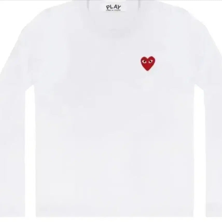 [BUNJANG] Comme des Garçons Heart Long Sleeve T-Shirt White/Black / 꼼데가르송 하트 긴팔 티셔츠 흰/검