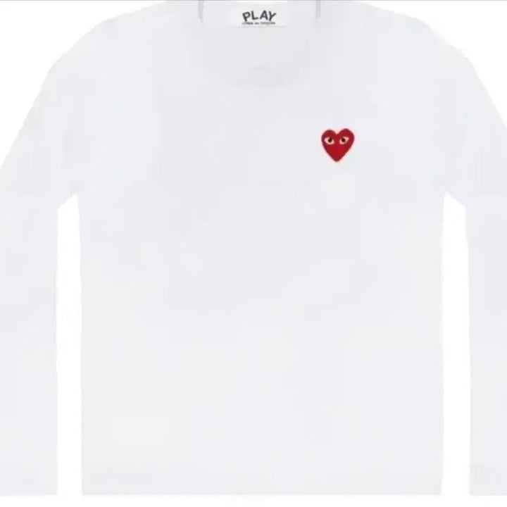 [BUNJANG] Comme des Garçons Heart Long Sleeve T-Shirt White/Black / 꼼데가르송 하트 긴팔 티셔츠 흰/검