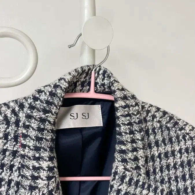 [BUNJANG] SJ SJ Houndstooth Check Color-Block Jacket / SJ SJ 하운드투스 체크 배색 자켓