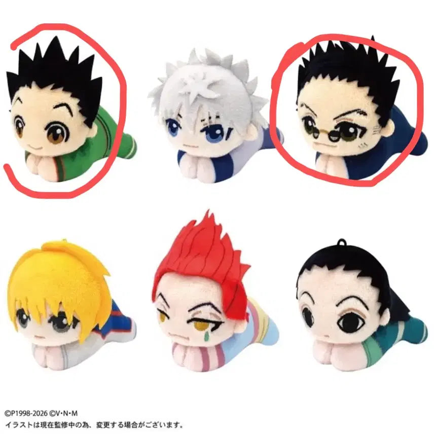 [BUNJANG] Hunter x Hunter Hugcot Hug Character Plush Set Gon &amp; Leorio / 헌터헌터 허그카라 허그캬라 누이 인형 곤 레오리오 일괄 후와