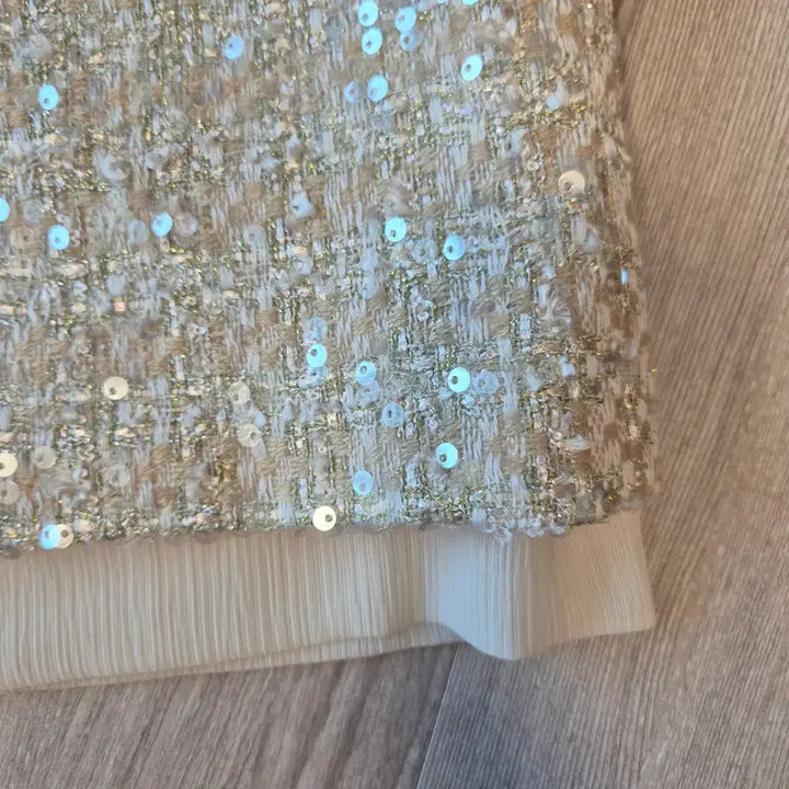 [BUNJANG] Tweed Sequin H-Line Long Skirt / 트위드 스팽글 H라인 롱 스커트
