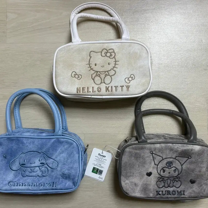 [BUNJANG] Sanrio Hello Kitty, Kuromi, Cinnamoroll Square Boston Tote Bag / 산리오 헬로키티, 쿠로미, 시나모롤, 마멜 가방 보스턴 토트백 새상품