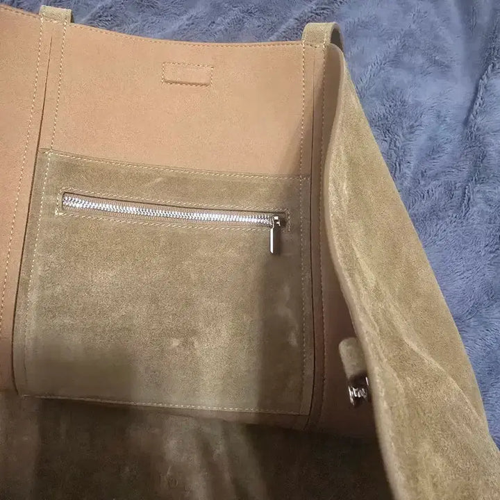 [BUNJANG] Noir Suede Shopper Bag Camel / (1회착)노이어 스웨이드 쇼퍼백 카멜 토트백 숄더백