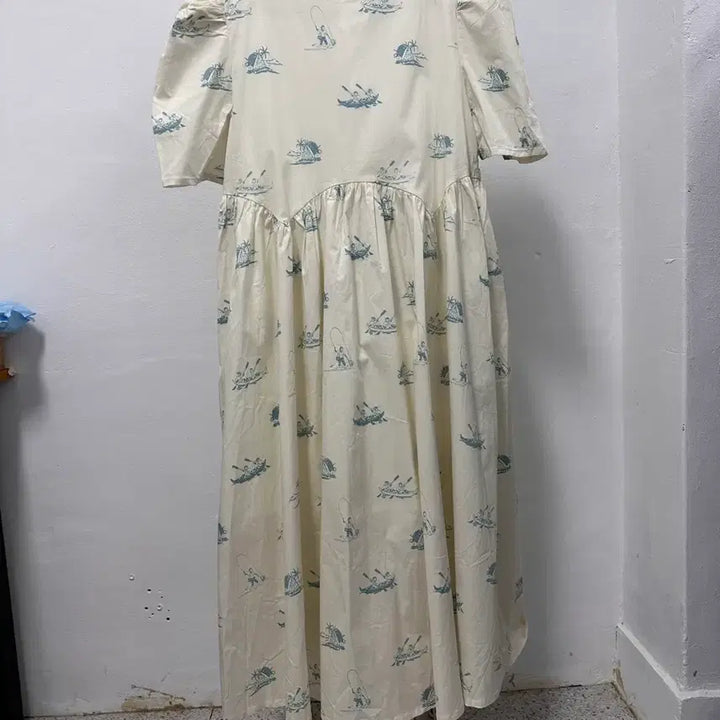 [BUNJANG] SINCE THEN Vintage Kayak Pattern Long Dress Ivory / 빈티지 패턴 롱 원피스 아이보리