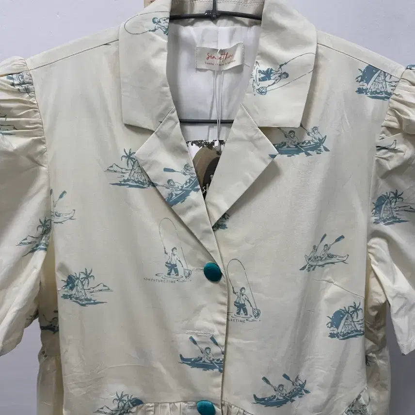 [BUNJANG] SINCE THEN Vintage Kayak Pattern Long Dress Ivory / 빈티지 패턴 롱 원피스 아이보리