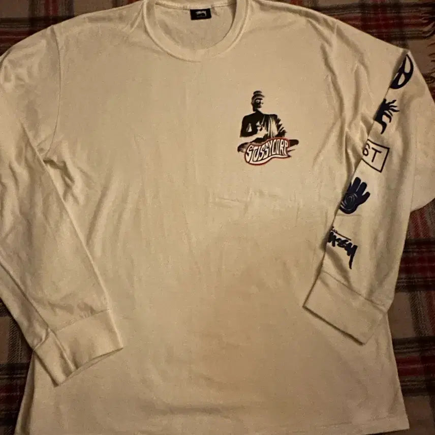 [BUNJANG] Stussy Long Sleeve T-Shirt White L / 스투시 STUSSY 롱슬리브 L