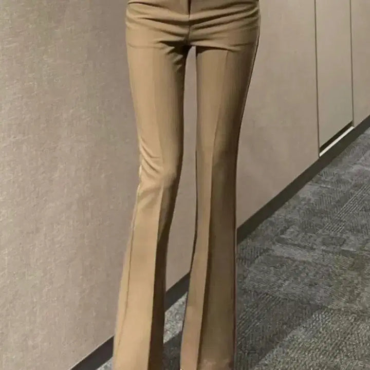[BUNJANG] Beige Bootcut Slacks / 에이블리 수입의류 베이지 부츠컷 슬랙스