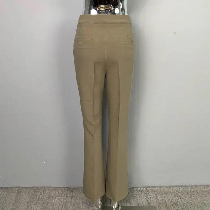[BUNJANG] Beige Bootcut Slacks / 에이블리 수입의류 베이지 부츠컷 슬랙스