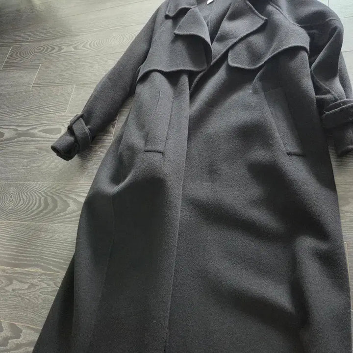 [BUNJANG] Marob Black Trench Long Coat / 원가 50만원) 마롭 블랙 트렌치 롱 코트