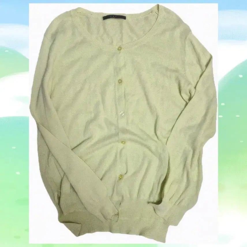 [BUNJANG] Vintage Lime Green Cardigan / 일본빈티지 라임색 가디건