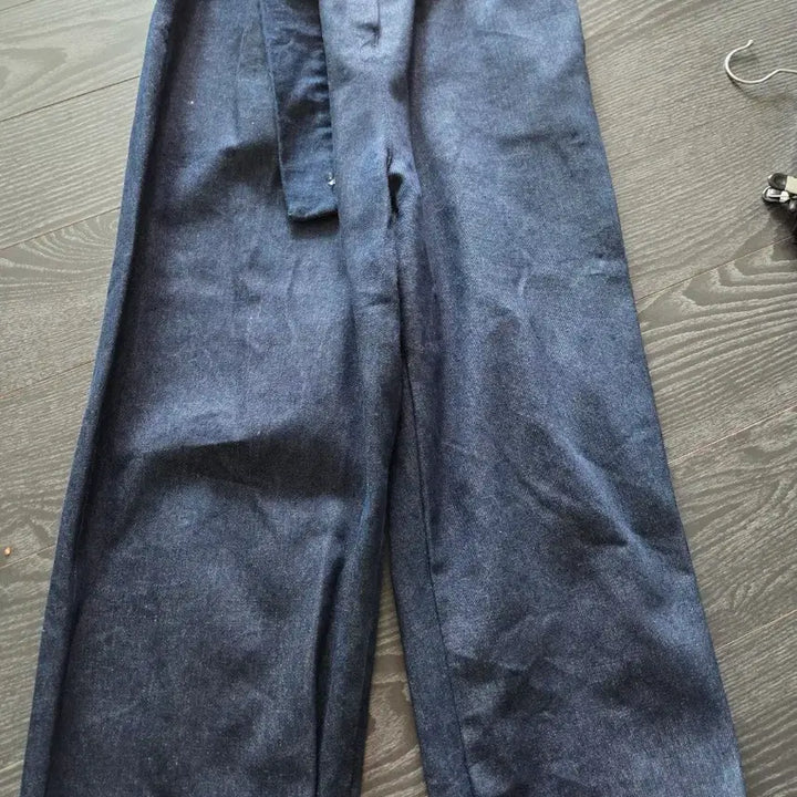 [BUNJANG] Belt Detail Aladdin Fit Denim Pants / 벨트 데님 알라딘 팬츠