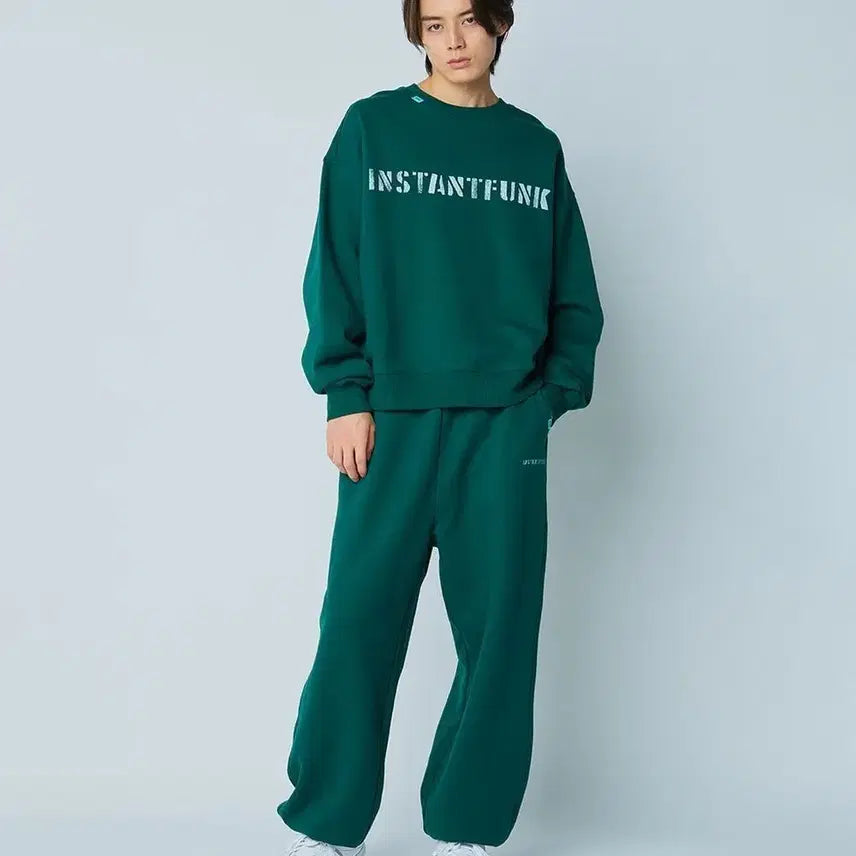 [BUNJANG] Instantfunk Standard Sweatpants Green / 인스턴트펑크 스탠다드 스웨트 팬츠 - 그린 3사이즈 남성 95~100