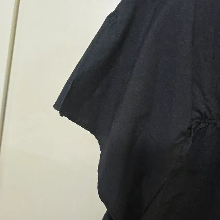 [BUNJANG] Black Ribbon Short Sleeve Blouse Shirt / 블랙 리본 블라우스 반팔 셔츠