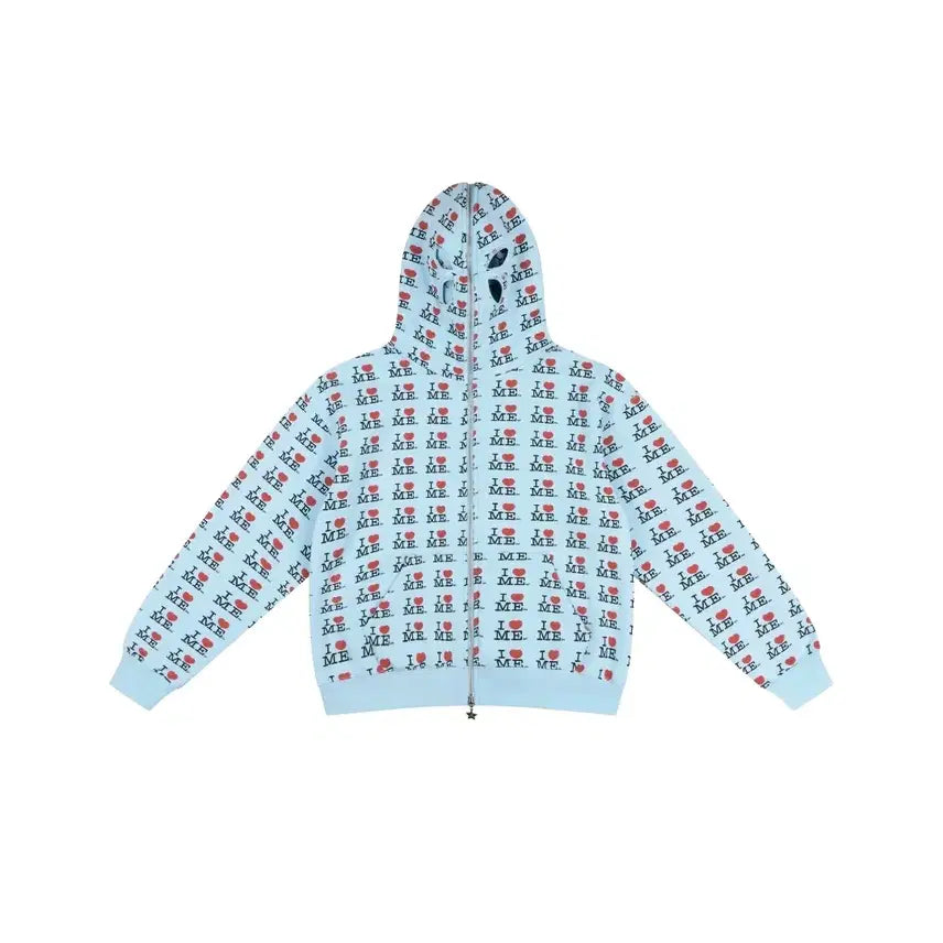 [BUNJANG] Ashley Williams I Heart Me Blue Hoodie Zip-Up / 급처! 애슐리 윌리엄스 아이 하트 미 블루 후드집업
