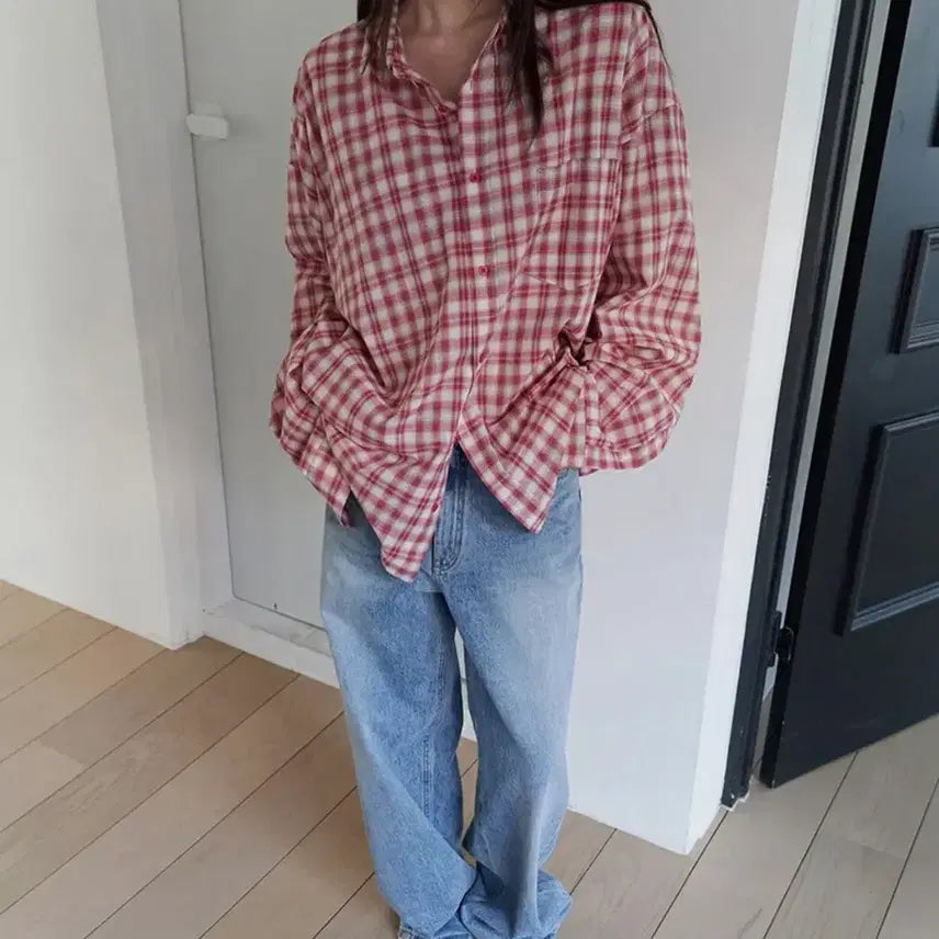 [BUNJANG] Langur Iconic 1 Ombre Check Shirt / 랑거 iconic 1 ombre check shirt 체크 셔츠 곽민경