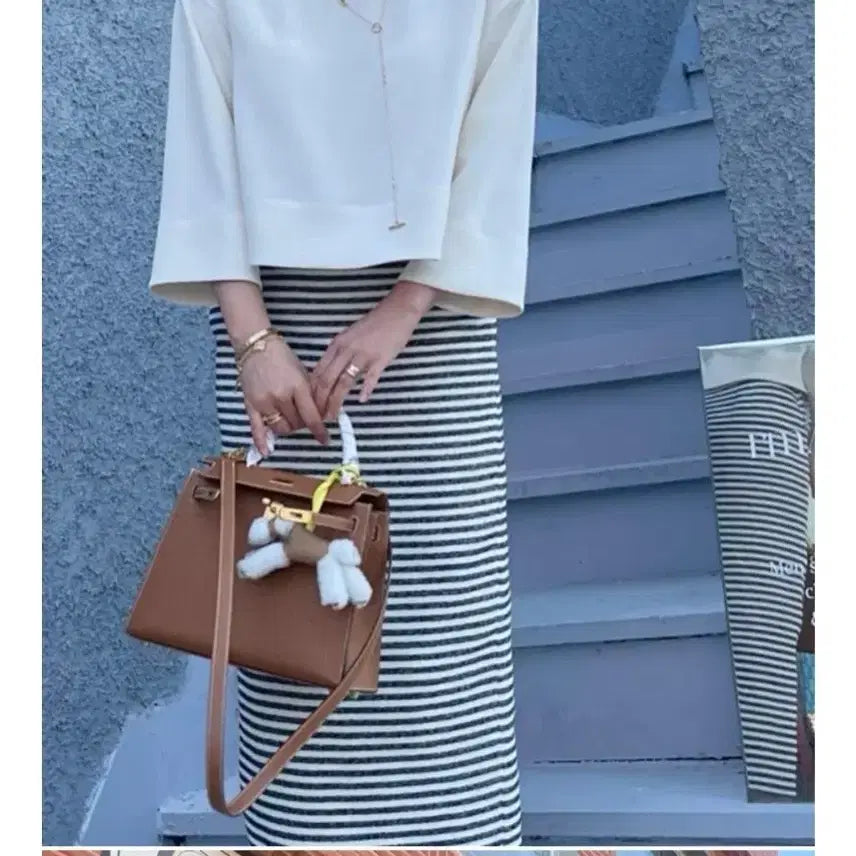 [BUNJANG] Jasmine K. 7-Sleeve Blouse - Pearl White (Size S) / 자스민케이 7부 블라우스 s/시에 오르 유메르 비그레이 그레이룸 어라운드