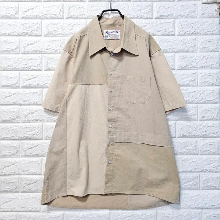 [BUNJANG] Beige Short Sleeve Shirt and Shorts Set / 베이지 반팔 셔츠 반바지 set