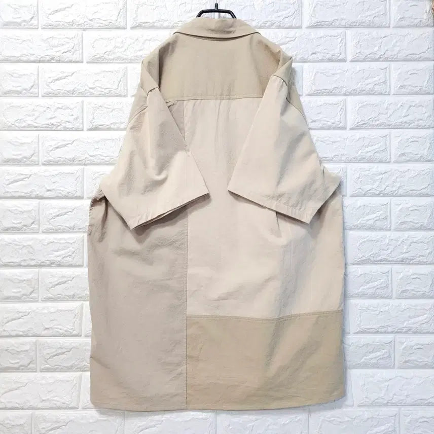 [BUNJANG] Beige Short Sleeve Shirt and Shorts Set / 베이지 반팔 셔츠 반바지 set