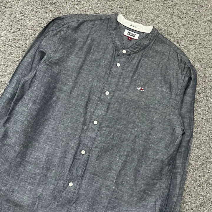 [BUNJANG] Tommy Jeans China Neck Linen Shirt / [100-105] 타미진스 차이나넥린넨셔츠