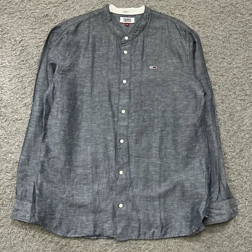 [BUNJANG] Tommy Jeans China Neck Linen Shirt / [100-105] 타미진스 차이나넥린넨셔츠