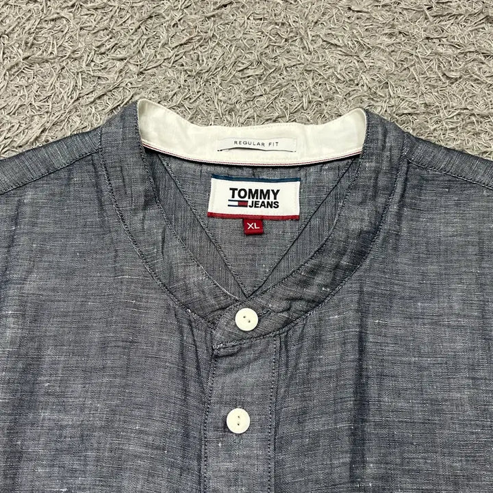 [BUNJANG] Tommy Jeans China Neck Linen Shirt / [100-105] 타미진스 차이나넥린넨셔츠