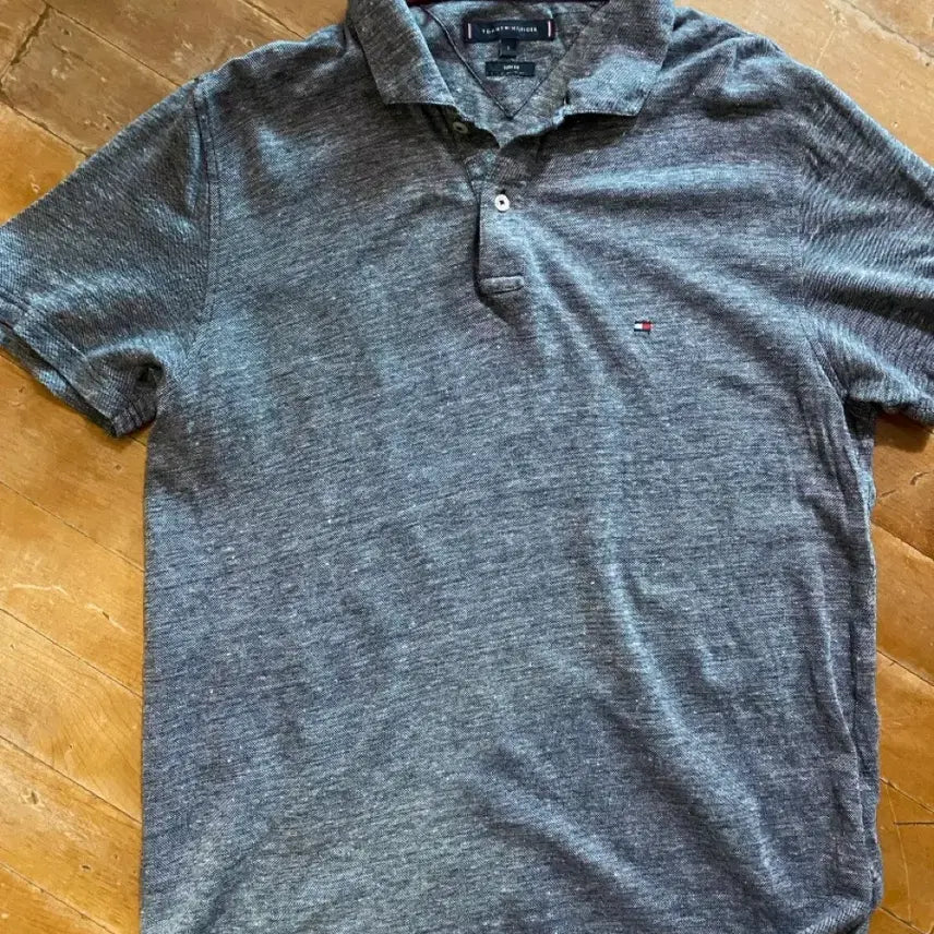 [BUNJANG] Tommy Hilfiger Mixed Grey Polo Shirt L (100) / 타미힐피거 믹스 그레이 카라티 L 사이즈 (100)