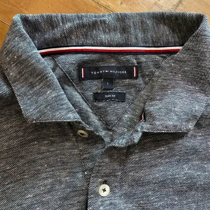 [BUNJANG] Tommy Hilfiger Mixed Grey Polo Shirt L (100) / 타미힐피거 믹스 그레이 카라티 L 사이즈 (100)
