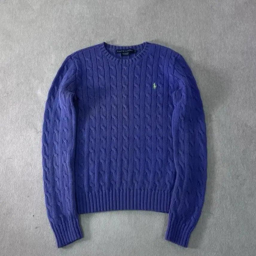 [BUNJANG] Polo Ralph Lauren Cable Knit Sweater Purple / 폴로 케이블 꽈배기 니트 퍼플 (무료배송)
