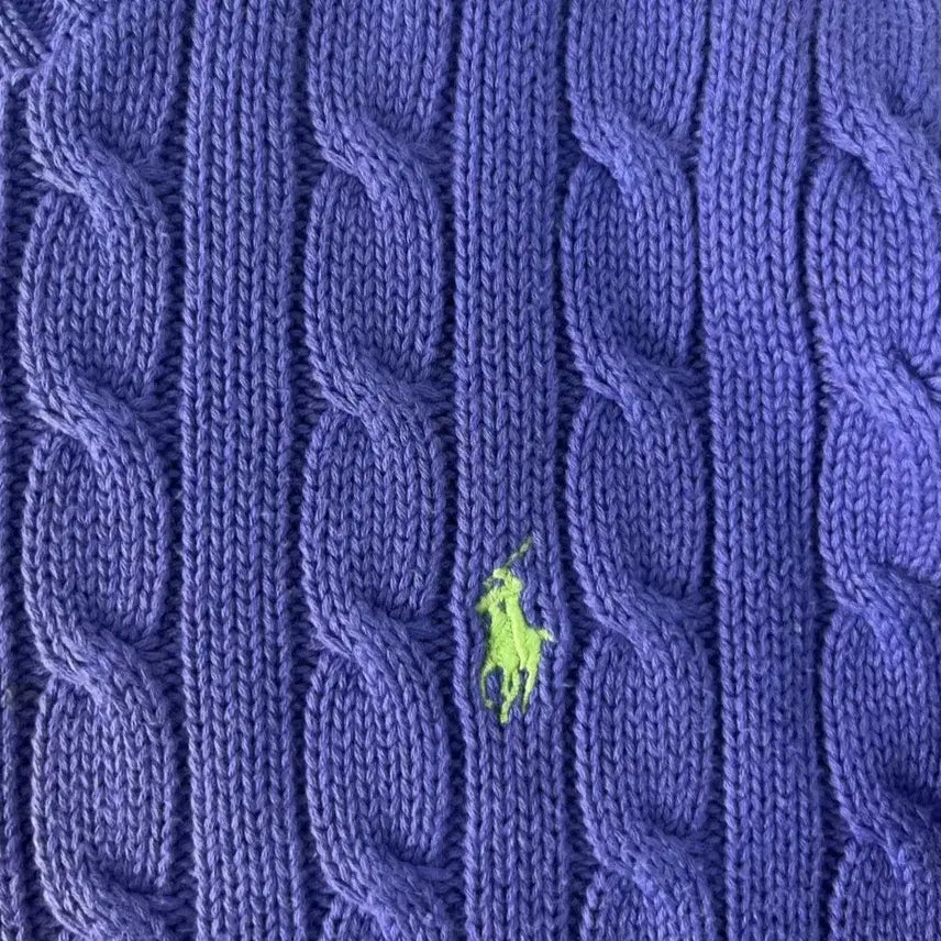 [BUNJANG] Polo Ralph Lauren Cable Knit Sweater Purple / 폴로 케이블 꽈배기 니트 퍼플 (무료배송)