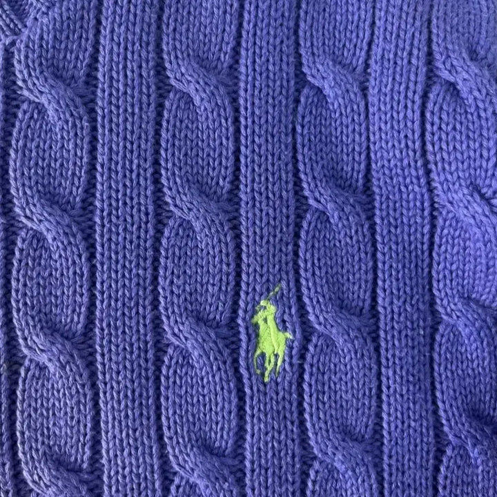 [BUNJANG] Polo Ralph Lauren Cable Knit Sweater Purple / 폴로 케이블 꽈배기 니트 퍼플 (무료배송)