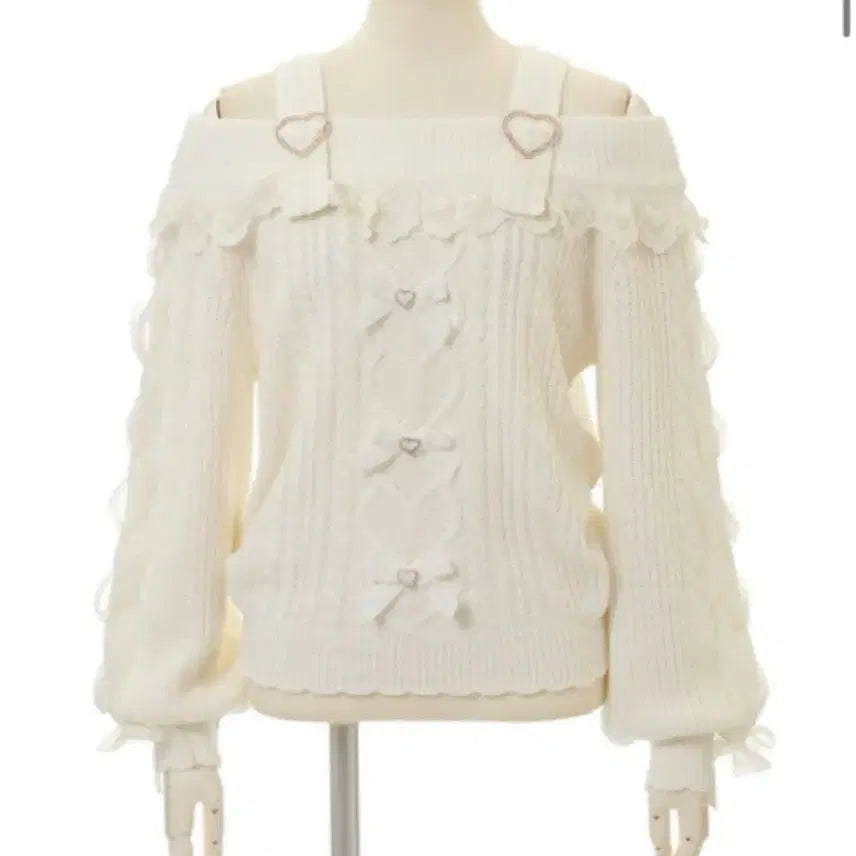 [BUNJANG] LIZLISA Off-Shoulder Knit Ivory / 리즈리사 오프숄더 니트