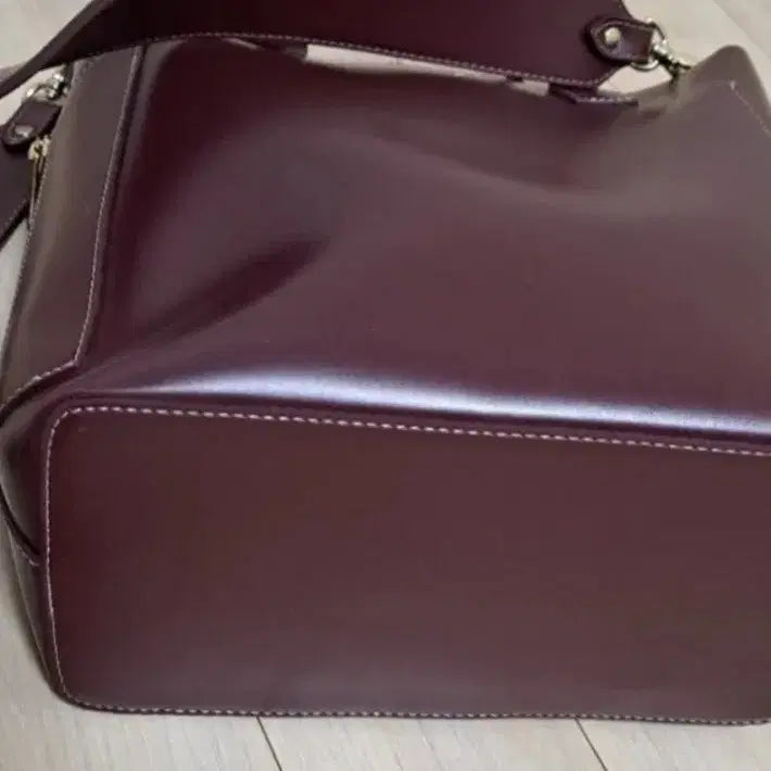 [BUNJANG] Burgundy Leather Shoulder Bag / Tote Bag / 새상품 버건디 가죽 숄더백 / 토트백