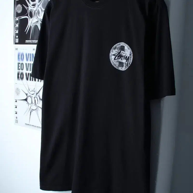 [BUNJANG] Stussy Big Logo Short Sleeve T-Shirt Black / (L-XL) 스투시 반팔 티셔츠 빅로고 블랙 스트릿-760C