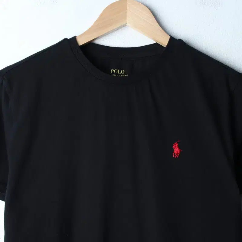 [BUNJANG] Polo Ralph Lauren Basic Black T-Shirt Red Pony / (S-M) 폴로 랄프로렌 반팔 티셔츠 블랙 무지 레드포니-760D