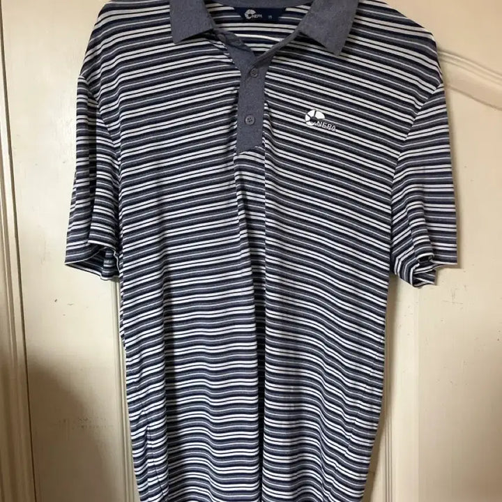 [BUNJANG] Nepa Striped Short Sleeve Polo Shirt (Size 95) / 네파 스트라이프 반팔 카라티 95