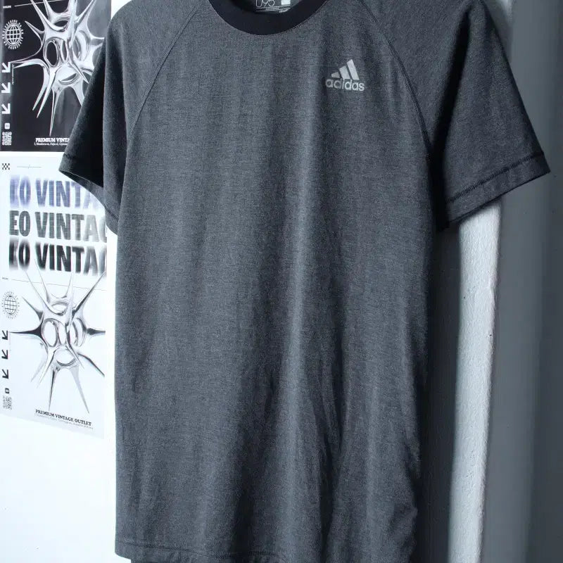 [BUNJANG] Adidas Raglan Short Sleeve T-Shirt Functional Grey / (M) 아디다스 반팔 티셔츠 기능성 나그랑 그레이-7616