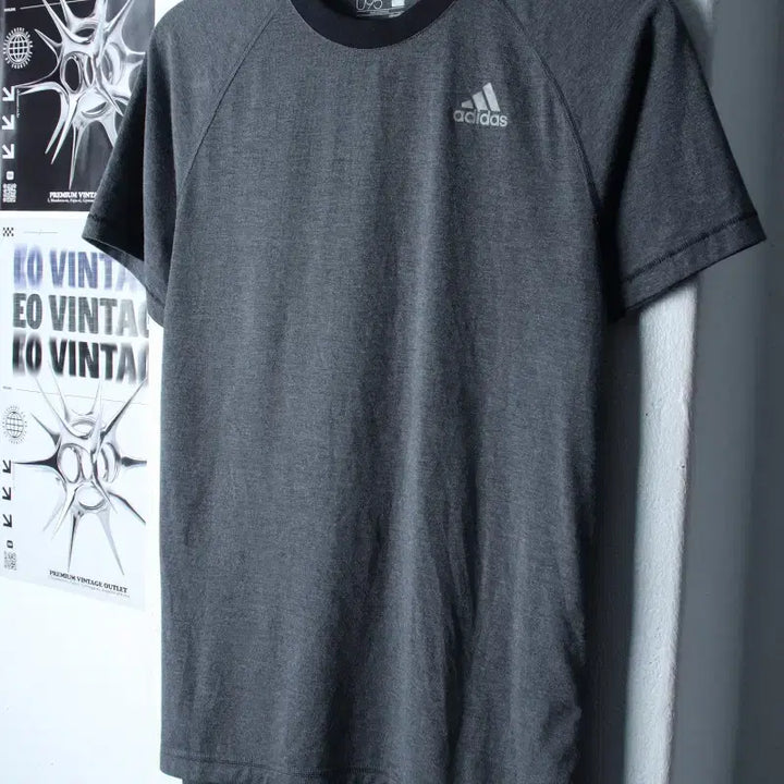 [BUNJANG] Adidas Raglan Short Sleeve T-Shirt Functional Grey / (M) 아디다스 반팔 티셔츠 기능성 나그랑 그레이-7616