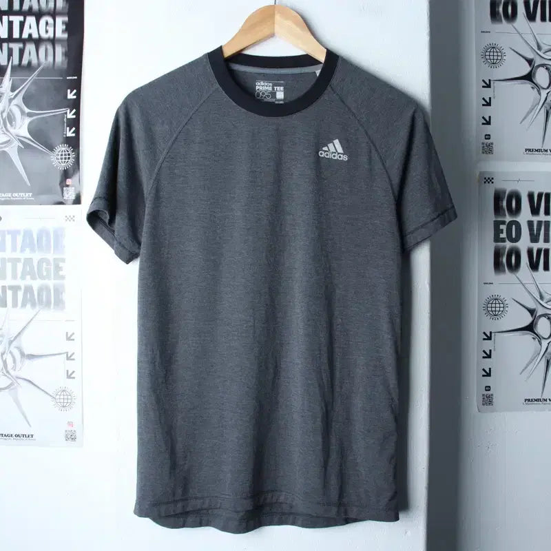 [BUNJANG] Adidas Raglan Short Sleeve T-Shirt Functional Grey / (M) 아디다스 반팔 티셔츠 기능성 나그랑 그레이-7616