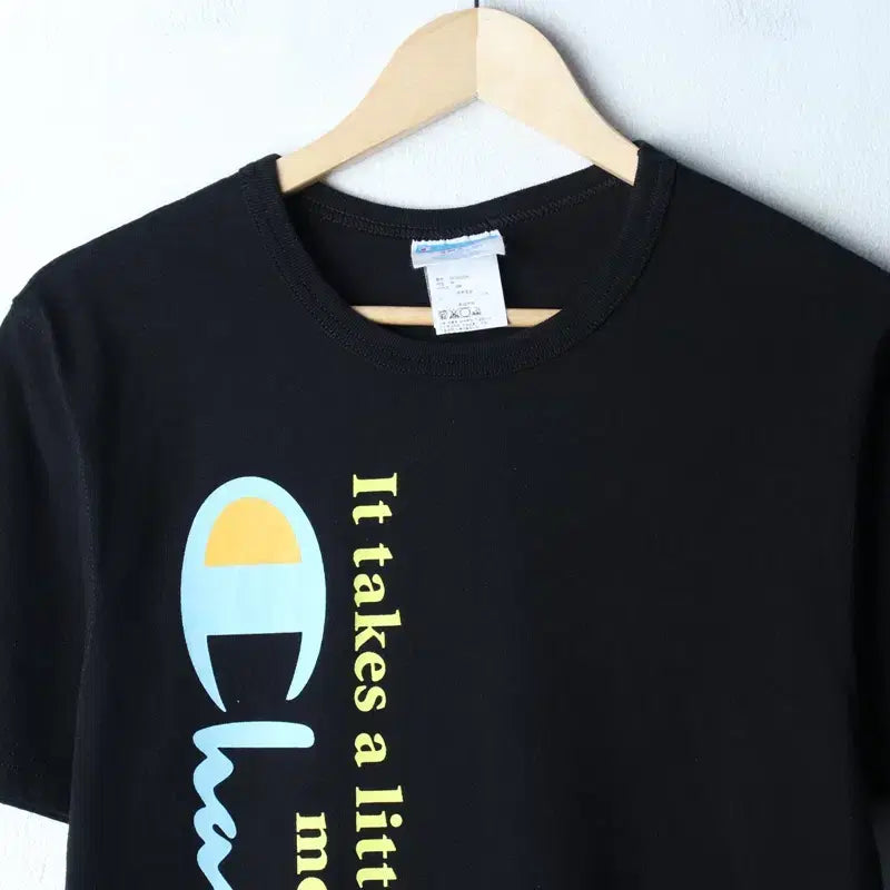 [BUNJANG] Champion Big Logo T-Shirt Black Old School / (S-M) 챔피온 반팔 티셔츠 빅로고 블랙 올드스쿨-7617