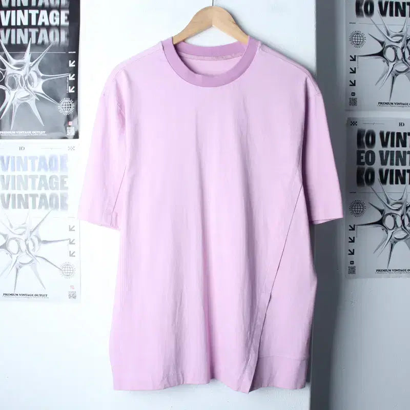 [BUNJANG] TIME 2023 Semi-Oversized Half-Sleeve T-Shirt (L-XL) / (L-XL) 타임 반팔 티셔츠 한섬 퍼플 한정판-7618