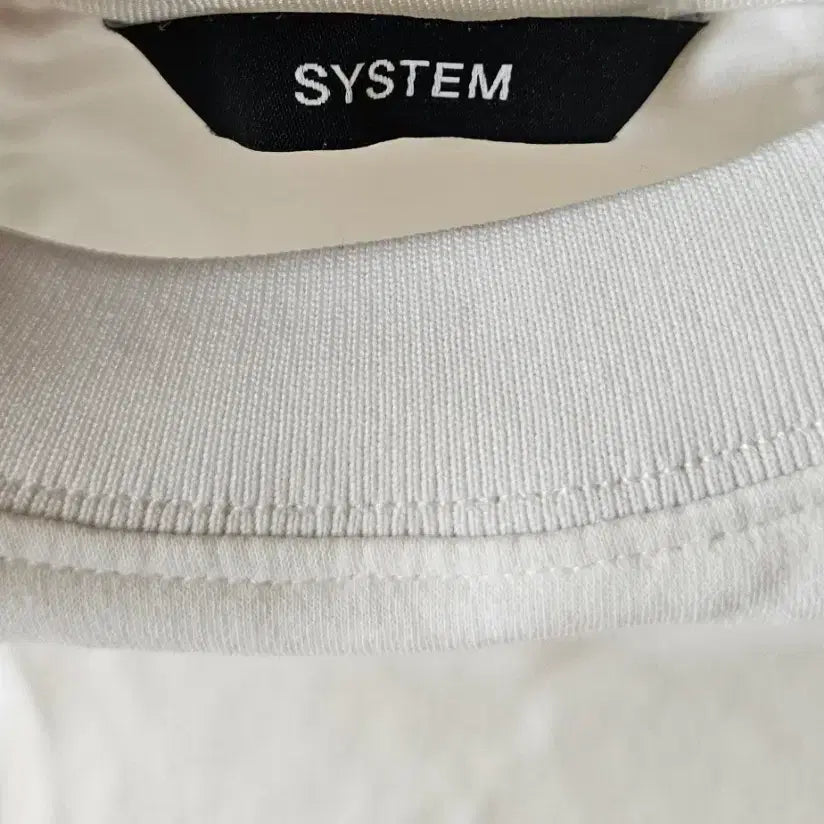[BUNJANG] System Homme Ivory Knit Side Panel Short-Sleeve T-Shirt / 시스템 옴므 아이보리 옆면 니트 반팔 티셔츠