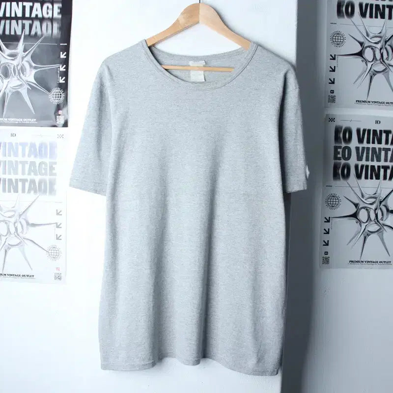 [BUNJANG] Champion Reverse Weave T-Shirt Grey / (L-XL) 챔피온 반팔 티셔츠 리버스위브 그레이 무지-7619