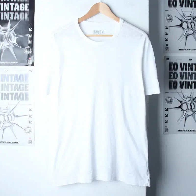 [BUNJANG] Time Half Sleeve T-Shirt White XL / (XL) 타임 반팔 티셔츠 한섬 무지 화이트-761B