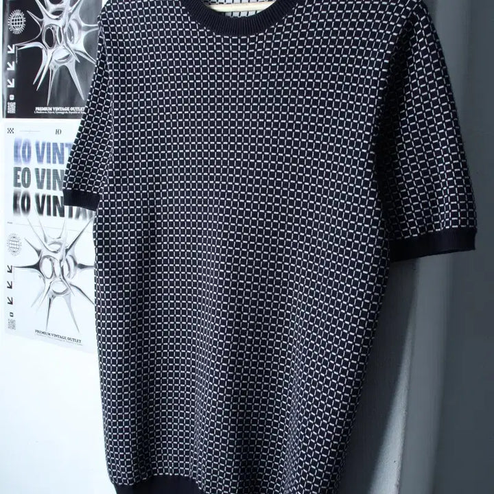 [BUNJANG] COS Short Sleeve T-Shirt Knit Pattern Navy / (L) 코스 반팔 티셔츠 니트 패턴 네이비 놈코어-761C