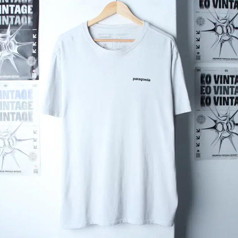 [BUNJANG] Patagonia Short Sleeve T-Shirt White Old School / (S-XL) 파타고니아 반팔 티셔츠 사용감 화이트 올드스쿨-761D
