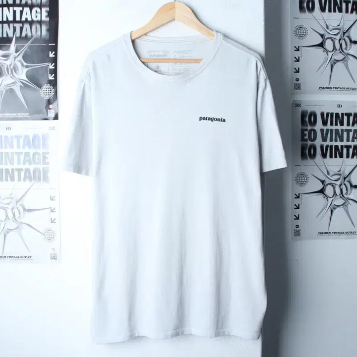 [BUNJANG] Patagonia Short Sleeve T-Shirt White Old School / (S-XL) 파타고니아 반팔 티셔츠 사용감 화이트 올드스쿨-761D