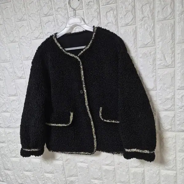 [BUNJANG] BNK Sherpa V-Neck Fleece Cardigan Jacket / BNK 정품 쉐르파 여자 겨울용 여성 브이넥뽀글이가디건자켓88-96